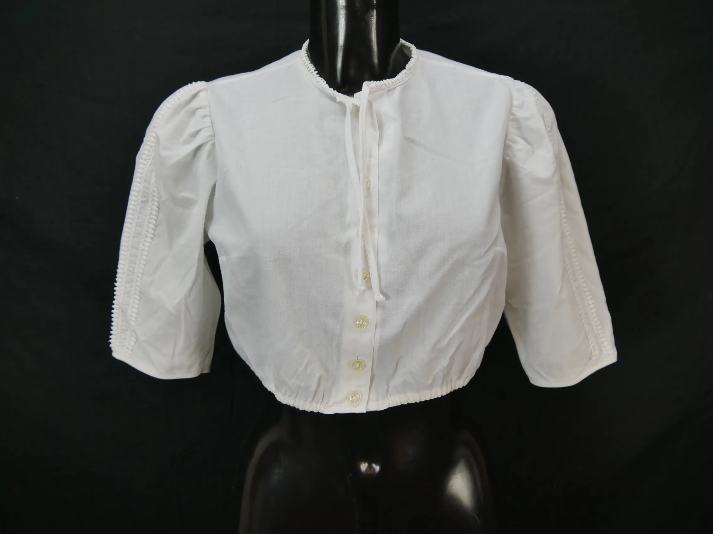 Gr.40 Dirndlbluse weiß Bluse für Dirndl C&A Baumwollmischung Spitze B10172