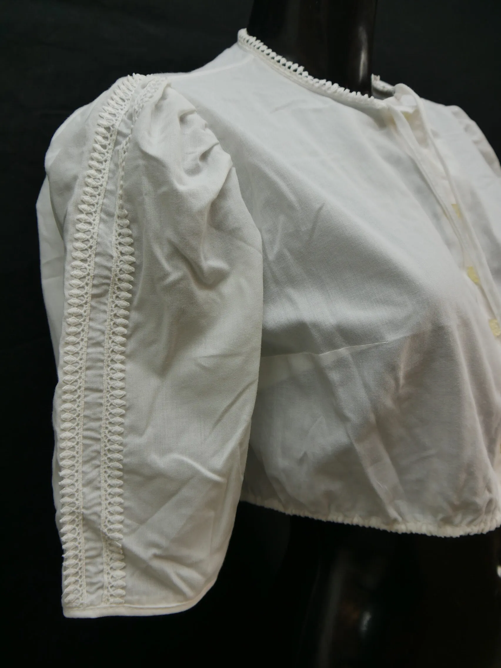 Gr.40 Dirndlbluse weiß Bluse für Dirndl C&A Baumwollmischung Spitze B10172