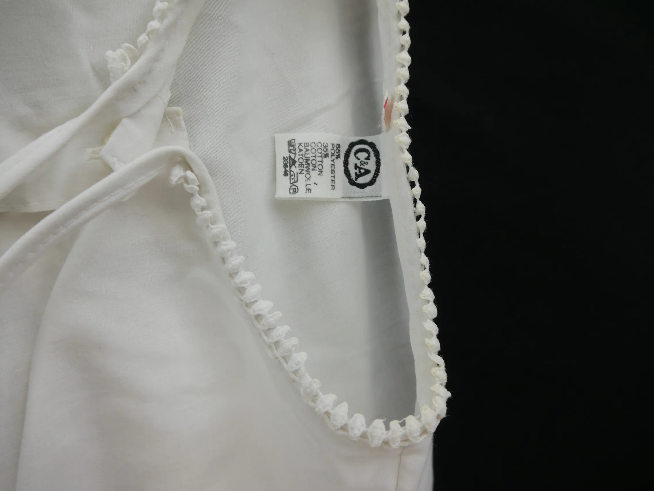 Gr.40 Dirndlbluse weiß Bluse für Dirndl C&A Baumwollmischung Spitze B10172