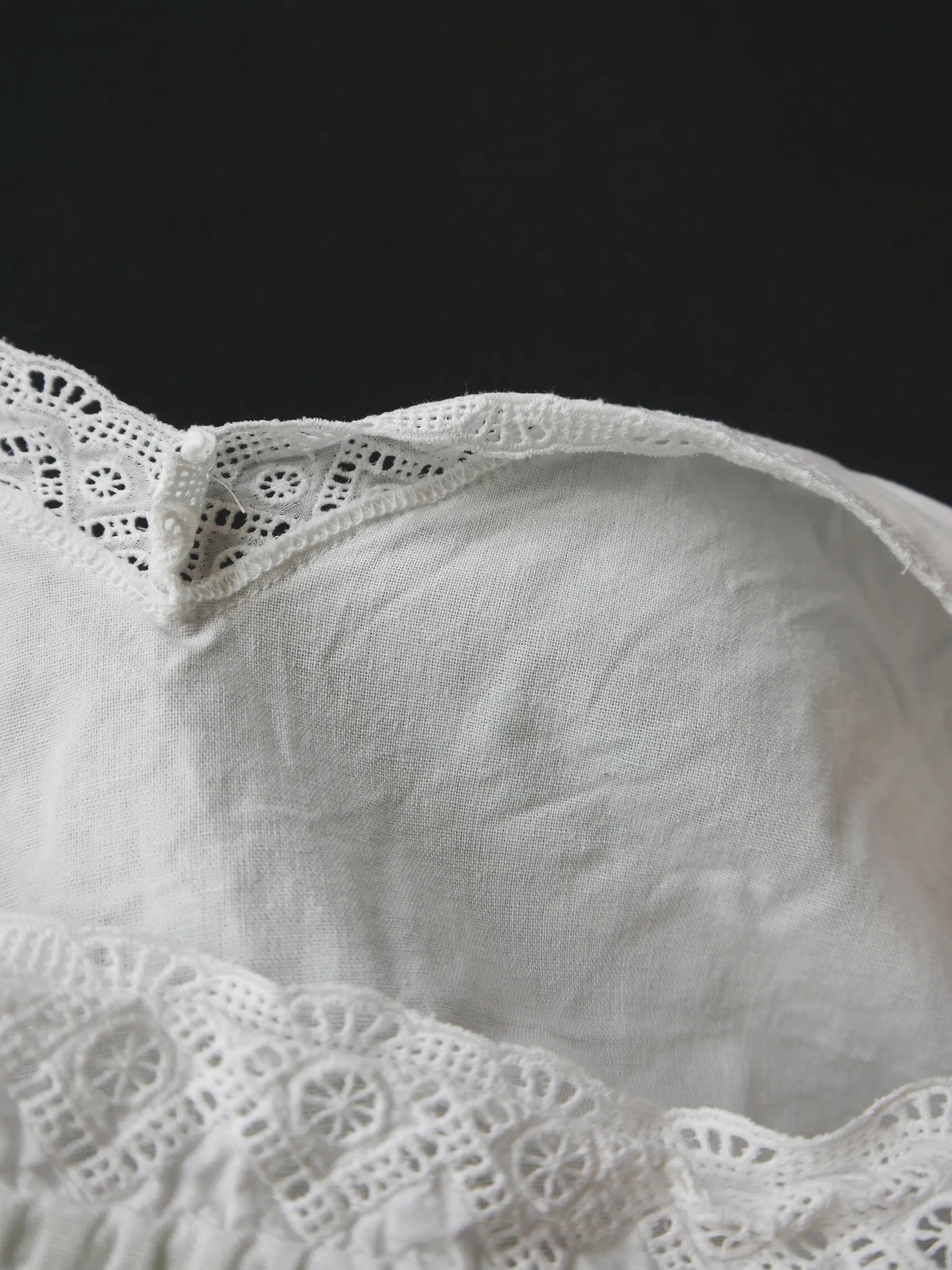 Gr.40 Dirndlbluse weiß Bluse für Dirndl Gede Baumwolle mit Spitze B10437