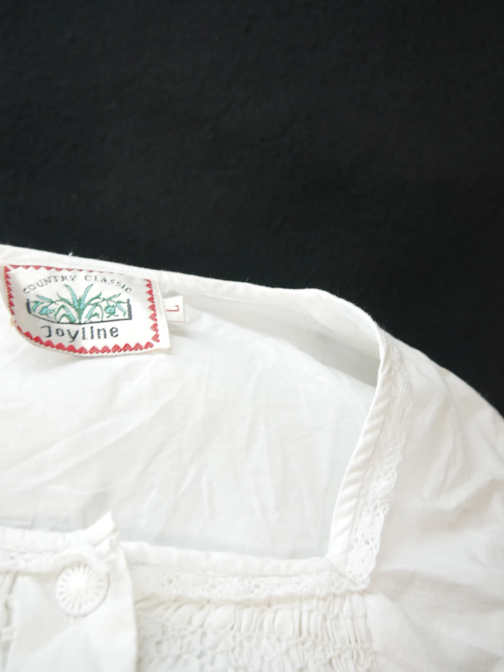 Gr.44 Dirndlbluse weiß Bluse für Dirndl Joyline Baumwolle mit Spitze B9829