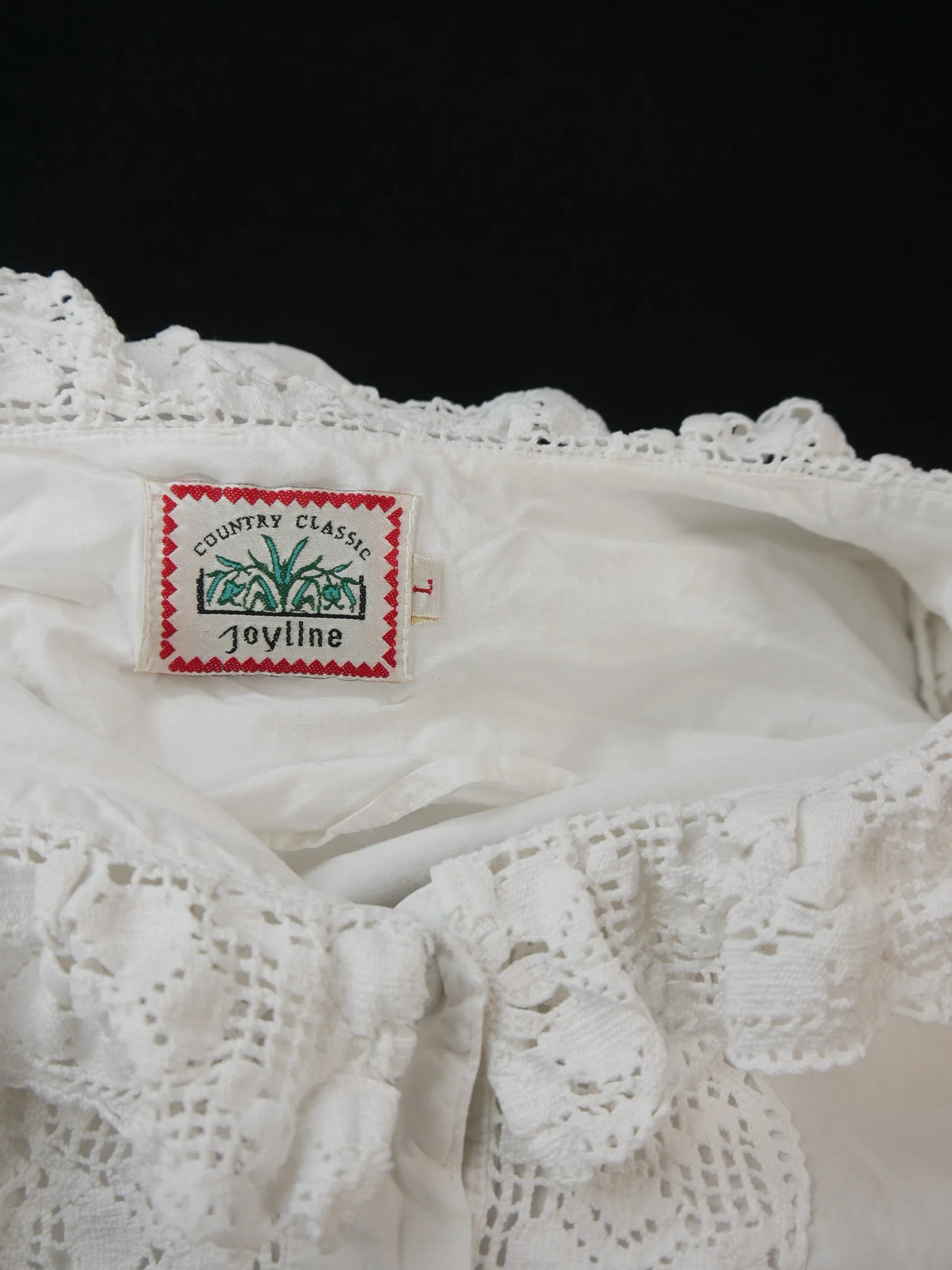 Gr.44 Dirndlbluse weiß Bluse für Dirndl Joyline Baumwolle mit Spitze B9988