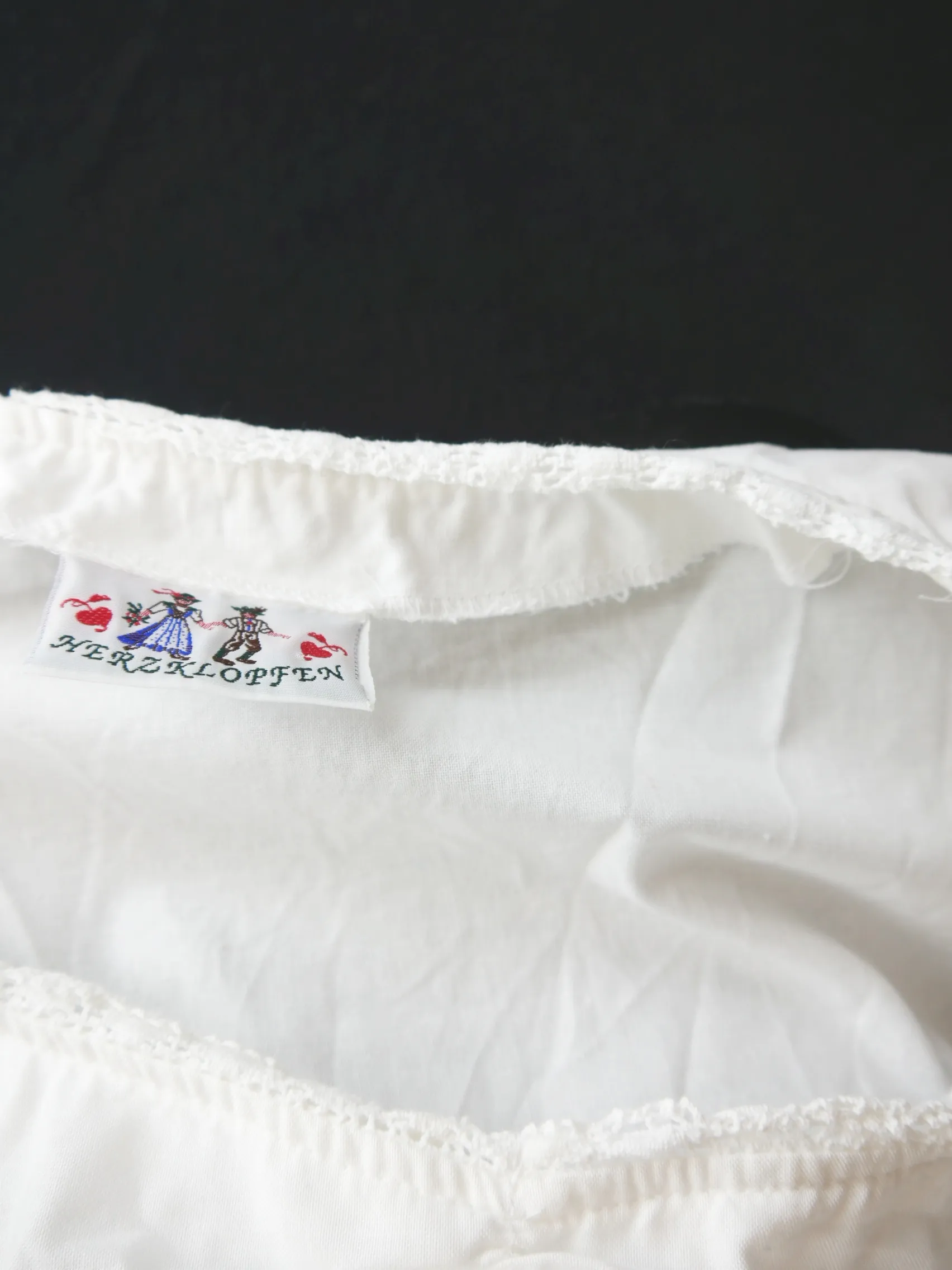 Gr.46 Dirndlbluse weiß Bluse für Dirndl Herzklopfen Baumwolle mit Spitze B10393